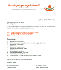 08. März 2024 Mitgliederversammlung - Hospizgruppe Ingelheim e.V.